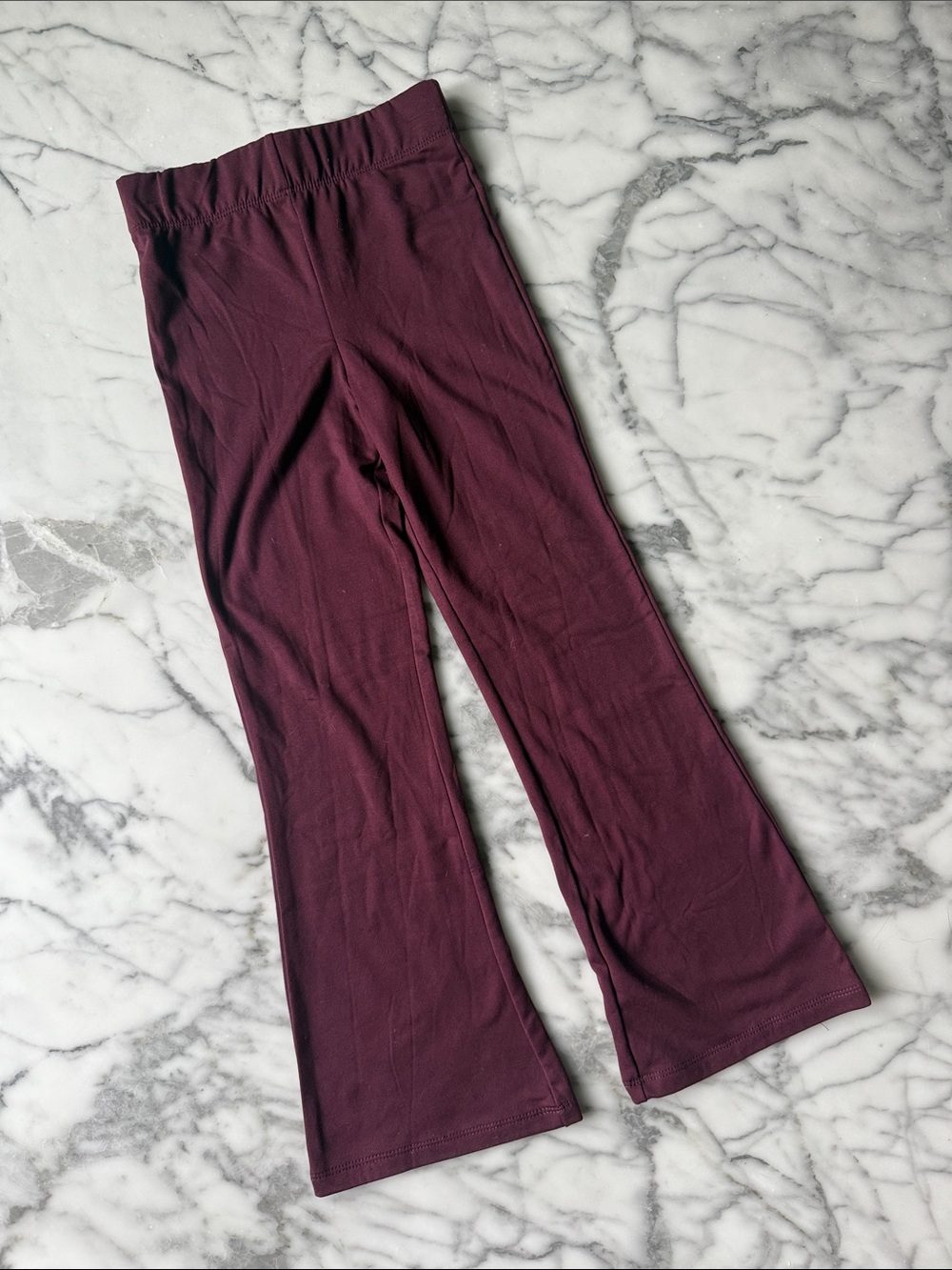 Kids Flare Leggings in Deep Plum - Comfortable Everyday Bottoms Size 7/8